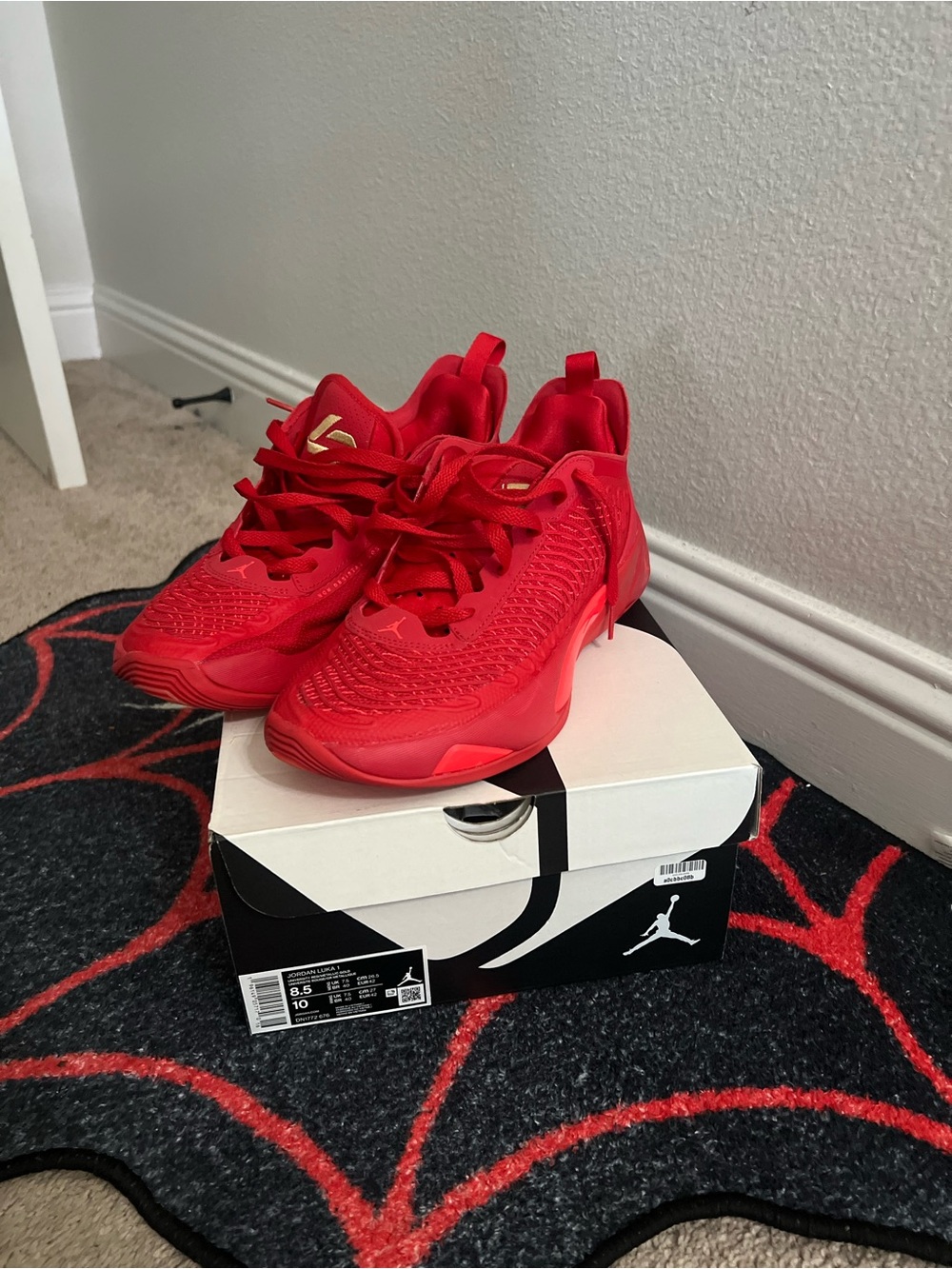 Jordan Luka’s Men's All-Red Low-Top Athletic Sneakers
